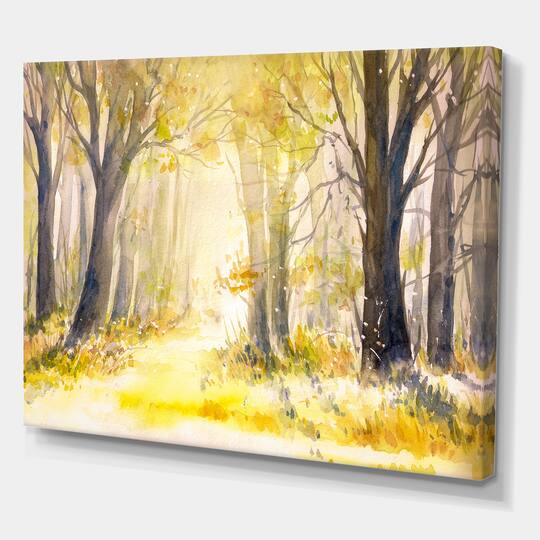 Designart - Bright Sunshine Through The Forest Trees I